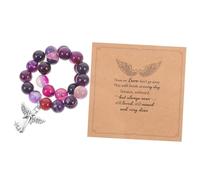 Homoyoyo 1 Set Braccialetto Di Simpatia Calcolo Amato Perdita Memoriale Madri Condoglianze Addolorato Tomba Saluto Perdere Lutto Pietra Viola,porpora