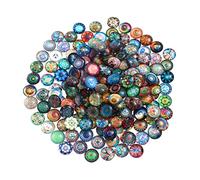 Homoyoyo 1 Set da 50 Pezzi Toppa di Se Stesso Cerchio Tessere di Mosaico per Kit Artigianale per Adulti Marmi alla Rinfusa Misto Kit Mosaico Perlina Tessera di Mosaico sopra Colorful
