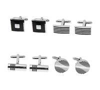 Homoyoyo 1 Set Fermacravatta Set Cufflinks Per Camicie Accessori Per Matrimonio E Idea Per Papà E Sposi 4 Paia