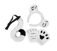 Homoyoyo 1 Set Giocattoli di coda di tigre carattere costumi di tigre per orecchio di tigre in costume zampa di tigre Tiger Ear Head Band oggetti fotografici tessuto bianca