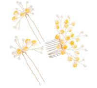 Homoyoyo 1 Set set di accessori per Pettine per per la sposa pettine per a fiore per donna bastoncino per forcina per lega Golden