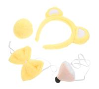 Homoyoyo 1 Set Set di palline da orso - Decorazioni costume orecchino costume da orso fascia abbigliamento felpato costume da orso animale fascia per orecchie da orso cosplay tessuto Yellow