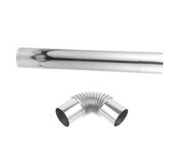 Homoyoyo 1 Set Tubo Da Per Scaldabagno Dritto Sfogare Il Connettore a Gomito Adattatore a Gomito Del Tubo Kit Stufa a Legna Acciaio Inossidabile Soffietto Scarico Fumi