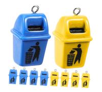 Homoyoyo 10 Pezzi Accessori a Ciondoli Per La Spazzatura Fabbricazione Mini Potere Cestino Pendente Caso Spazzatura Pendenti Smalto Di Moda Bidone Ciondolo Divertente Resina