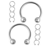 Homoyoyo 10 Pezzi anello setto in argento Uomini per ferro di cavallo piercing setto gioielli penetranti gioielli del setto gioielli piercing daith finto setto lega Silver