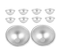 Homoyoyo 10 pezzi Stampi Mezza Sfera in Alluminio per Dolci e Artigianato Teglie Emisferiche Antiadesive per Budino Bombe da Bagno e Progetti DIY Resistente e Facile da Pulire per Feste e