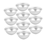 Homoyoyo 10 pezzi Stampo Semisfera in Lega di Alluminio per Torte Forma di Palla da Calcio per Dolci Budini e Bombe da Bagno Te Resistente Cottura Uniforme