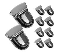 Homoyoyo 10 Set di Fermagli per Borse A Forma di Becco D'Anatra Chiusura A Fibbia Ferramenta in Ferro Nero