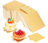 Homoyoyo 100 fogli Mini Vassoi Quadrati in Cartone per Torte Mousse Base Resistente per Dolci per Compleanni e Feste
