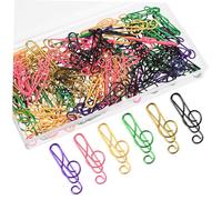 Homoyoyo 100 pezzi Graffette per Carta Musicali Colorate in Metallo Clip Piccole Resistenti e per Ufficio Scuola e Cancelleria Colore Casuale Colore Casuale