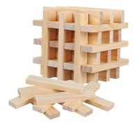 Homoyoyo 100 Pezzi Wooden Building Blocks Small Solid Wood Planks For Crafting And Construction Montessori Inspired Toys For Creativity Coordination And Family Interactive Play