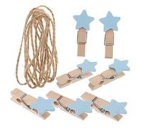 Homoyoyo 100pezzi Mini Clip Legno Forma di Stella per Foto e Messaggi Clip Decorative Blu per e Decorazioni Domestiche