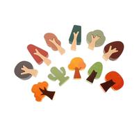 Homoyoyo 11 Pezzi Alberi in Legno per Tracciato Trenino Miniature di Accessori con Design Ad per Gioco Creativo e Sviluppo Abilità