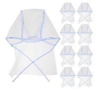 Homoyoyo 12 Cuffie Monouso per Mèches Cappellino e Protezione Collo Cuffia per Colorazione Chioma da Salone Film Plastico Fori per Tintura Professionale Colore Blu Taglia Unica Adatta