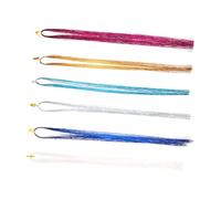 Homoyoyo 12 pezzi Fili Colorati per con Ciocche Scintillanti per Africane Accessori per Feste e Acconciature Brillanti con Tonalità Rosa Perla Blu Scuro Oro e