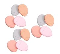 Homoyoyo 12 Pezzi Spugnette Make Up Mini Design in Plastica per Applicazione Precisa Cipria e Fondotinta Leggero per Trucco Viso Quotidiano Colore Casuale