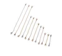 Homoyoyo 12pezzi Estensione per Collana in Acciaio Inossidabile con Chiusura Moschettone su Entrambe estremità in Argento Dorato e Oro Rosa per Creazione Gioielli Fai da Te in Varie