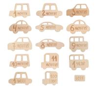Homoyoyo 15pezzi Pz Cartoline Legno Per Crescita Ragazzo Ragazza Segnalini Decorativi Per Foto Accessori Per Annuncio Nascita e Crescita Infante