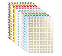 Homoyoyo 16 fogli Etichette Rotonde Colorate Adesive Impermeabili Codifica per Ufficio e Magazzino Adesivi Colorati per Organizzazione e Tracciamento