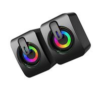 Homoyoyo 1paio Casse Acustiche USB-Powered con Luce LED Colorata e del Volume per Computer Altoparlanti da Scrivania per Casa Ufficio e Bar