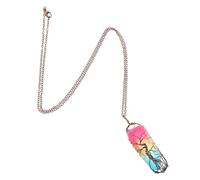 Homoyoyo 1pezzi Collana in Filo Di Rame Pietre Colorate Per Collo Ciondolo Cristalli Per Collo Gioielli Collana Accessori Per Donna