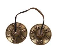 Homoyoyo 1pezzi Piatti Campana Strumento Musicale in Rame di Piccoli Campanelli Due Piatti per Meditazione Yoga Apparecchio Musicale Religioso Percussioni Armoniche
