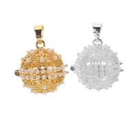 Homoyoyo 2 Ciondoli Rotondi Per Collana Di Aromaterapia: Ciondolo Diffusore Di Oli Essenziali - Ciondolo Con Palline Scavate Per La Creazione Di Gioielli - Gabbie Di Perle Per Braccialetti