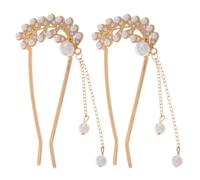 Homoyoyo 2 Forcine Per A Forma Di U Con Perle Per Francesi Spessi Forcine Per Francesi Vintage A Doppia Punta Forchette Per Accessori Per Acconciature