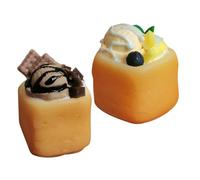 Homoyoyo 2 Miniature Dollhouse Desserts Mini Ice And Toast Models Safe Resin Fake Treats For Kitchen Play Lightweight And Vibrant Micro Landscape Accessories