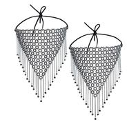 Homoyoyo 2 Pezzi Accessori Per Tende a Diamante Decorazioni Ballo Studentesco Maschere Donna Eseguire Glitter Maschera Con Frange Di Strass Catena Del Viso Nylon