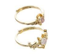 Homoyoyo 2 Pezzi Anello Aperto Dell'angelo Abbinamento Delle Coppie Di Promettere L'anello Nuziale Per Gli Uomini Lui Il Suo Amante Anello Di Fidanzamento Strass Golden