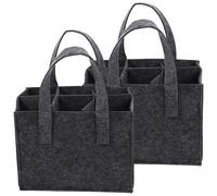 Homoyoyo 2 Pezzi Borsa per Vino in Feltro 6 Scomparti, Divisori Flessibili e Manico Resistente, Porta Bottiglie Protegge da Urti, per Trasporto di Vino e Birra