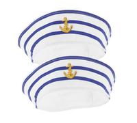 Homoyoyo 2 Pezzi Cappello Da Marinaio In Paglia Per Cappelli Da Mare Barca Donna Blu Pirata Cappelli Scuri Cappello Da Marinaio Con Larga Cappello Da Marinaio
