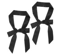 Homoyoyo 2 Pezzi Cintura Di Seta Sciarpa Semplice Rosso Per Donna Occidentale Cintura Per Accappatoio Fiocco Al Collo Foulard Nero Al Collo Collana Fiocco Nero Black