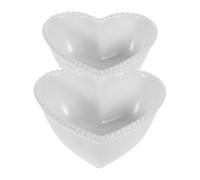 Homoyoyo 2 pezzi Ciotole in Ceramica Forma di Cuore Piatto Porcellana Bianca con Design Nordico Minimalista per Colazione Dolci e Snack per Casa e Feste