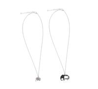 Homoyoyo 2 Pezzi collana di elefanti collana di collane collana per la prima volta alla regali per la festa della per la figlia Acciaio inossidabile Silver