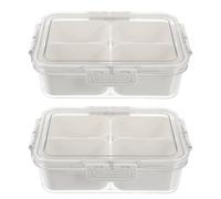 Homoyoyo 2 Pezzi Contenitori Condimenti con Coperchio Trasparente Vassoio Porta Snack Diviso Scomparti Scatole Porta Spezie Portatili per Frutta Noci e Dolcetti Organizer Riutilizzabile per