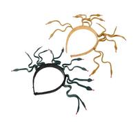 Homoyoyo 2 Pezzi Fascia Serpente Medusa Bendabile per Donna Copricapo Egiziano in Plastica e Vinile Accessori Costume Halloween in Verde Scuro e Oro Antico Decorazione Regale e Resistente
