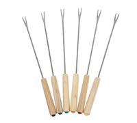 Homoyoyo 2 pezzi Forchette per Fonduta in Acciaio Inossidabile con Manico in Legno di Quercia Forchettine per Formaggio e Dessert Utensili Pratici per Bbq Picnic e Eventi Resistenti e