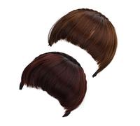 Homoyoyo 2 Pezzi francese con frangia Funge francese Bangs falsi clip accessori per costumi cosplay di Halloween falsa frangia Filato ad temperatura in fibra chimica