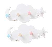 Homoyoyo 2 pezzi Ganci Adesivi da Parete Forma di Stella e Mezzaluna Nuvola Appendiabiti Senza Chiodi in Bianca Riutilizzabili e Facili da Spostare per Cameretta Cucina e Bagno