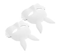 Homoyoyo 2 Pezzi Maschera di coniglio vuota maschera di coniglio bianco mezza maschera maschere di Halloween maschera da coniglietto di halloween pvc bianca