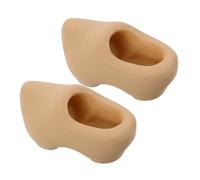 Homoyoyo 2 Pezzi Modello di scarpe in legno per decorazione casa delle bambole Bambola scarpa pigra miniatura di scarpe di legno scarpa in miniatura mini scarpe mini roba Beige