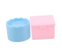 Homoyoyo 2 Pezzi Nail Brush Cleaner With Lid Layered Design For Organized Manicure Tools Stylish Round Amp Square Cups