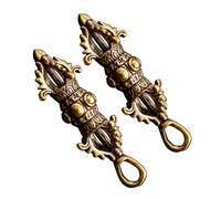 Homoyoyo 2 pezzi Pendenti Vajra in Antico Decorazione Vintage per Chiavi e Borsa Simbolo di Saggezza e Protezione Buddhista Accessori Te per Auto e Zaino