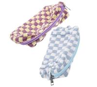 Homoyoyo 2 pezzi Pochette Cosmetiche da Viaggio Scacchiera con Zip Organizer Capiente per Trucco e Cura della Borsa Beauty Portatile Donna Uomo Stile Minimal Chic