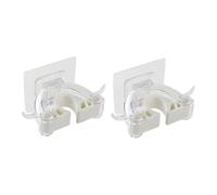 Homoyoyo 2 pezzi Porta Scopa da Parete senza Foratura Gancio Robusto in Plastica Trasparente Organizer Multifunzione per Mop Scope e Ombrelli per Cucina e Bagno