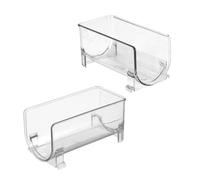 Homoyoyo 2 pezzi Portabottiglie Impilabili Trasparenti con Cassetto Estraibile Organizer per Vino e Lattine Supporto Compatto per Cucina Bar Cantinetta e Ufficio per Regali Amanti Vino