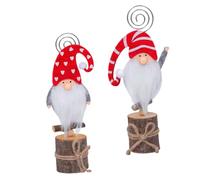Homoyoyo 2 Pezzi Portamemo Natalizi con Cartoon Clip Adesive per Foto e Tavolo Supporto per Note e Biglietti Decorazioni Riutilizzabili per Feste Matrimoni e Compleanni