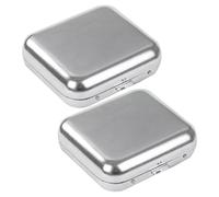 Homoyoyo 2 Pezzi Posacenere Mini Portatile in Acciaio con Tascabile e per Viaggi Auto e Uso Esterno